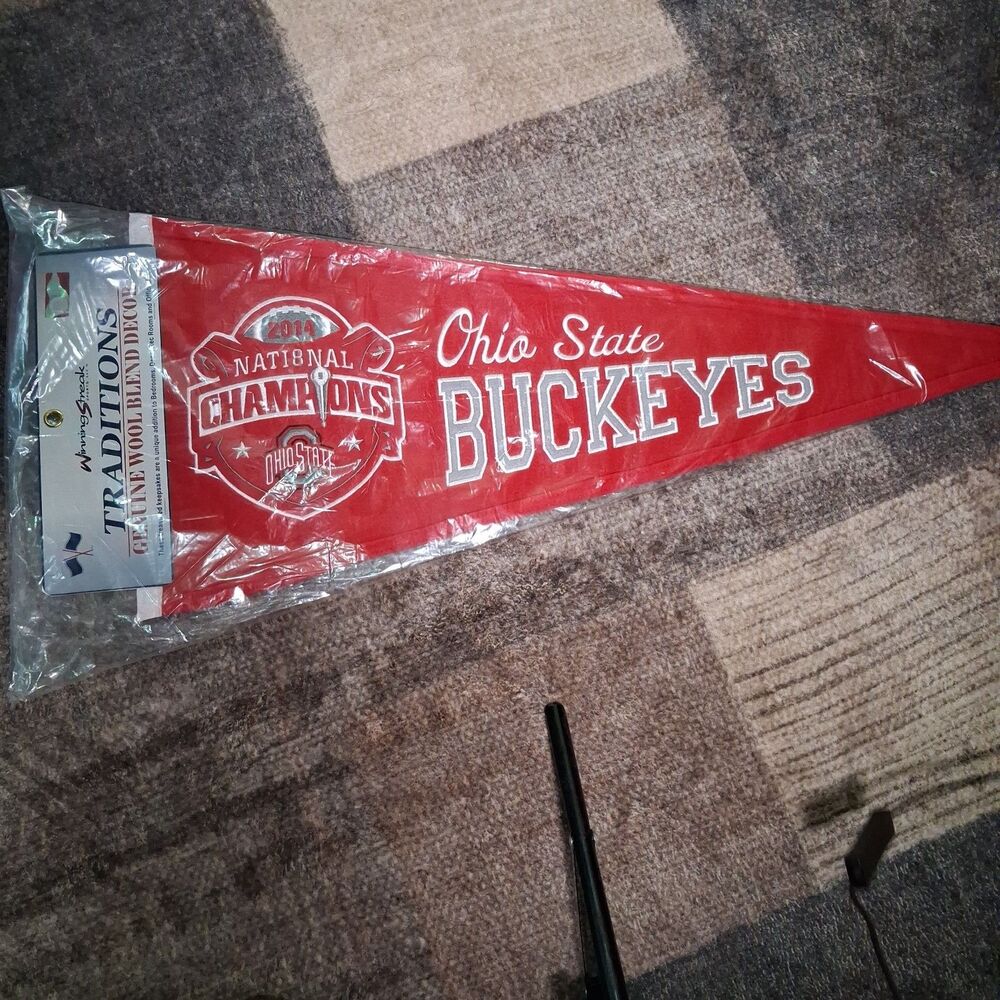 Winning Streak Genuine Wool Blend Pennant Ohio State 2014 Champ 13" x 32"